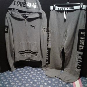 VS PINK Black & Silver Bling Set RARE